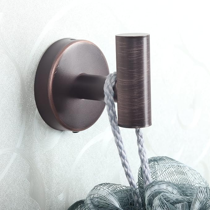 8 Pcs Bathroom Robe Towel Hooks Coat Wall Hook Stainless Steel Heavy Duty Door Hanger Towel Robe Clothes Cabinet Closet Sponges Hook for Bathroom Bedroom Kitchen Hotel Pool (Red Bronze)