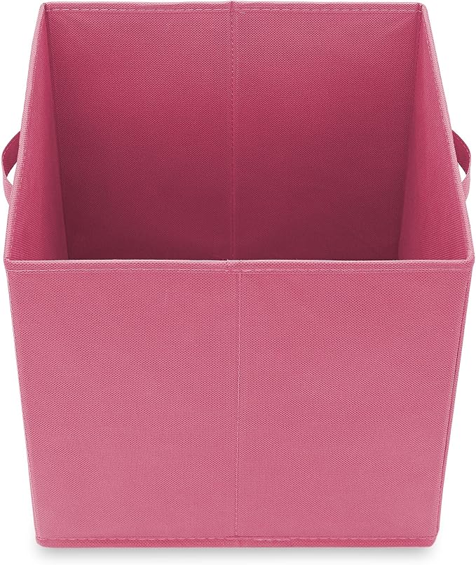Casafield Set of 6 Collapsible Fabric Cube Storage Bins, Hot Pink - 13" Foldable Cloth Baskets for Shelves, Cubby Organizers & More