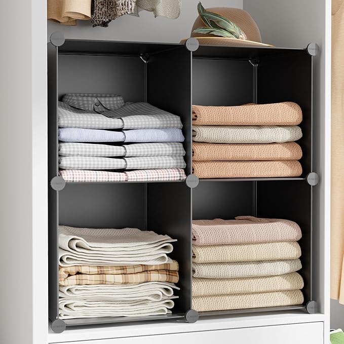 Stackble Cube Storage Organizer Modular Closet Organizers and Storage | 6 Cube Clothes Storage,Portable Bathroom Closet organizers and storage,Cubby storage shelf for Book/Bedroom,Livingroom