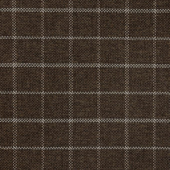 Spatial Order 24" Dinah Collection Storage Ottoman - Brown Windowpane Fabric