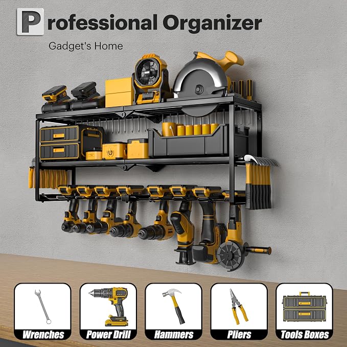 Spampur Power Tool Organizer Wall Mount, 15 Min Assembly, Maximum 150lb load