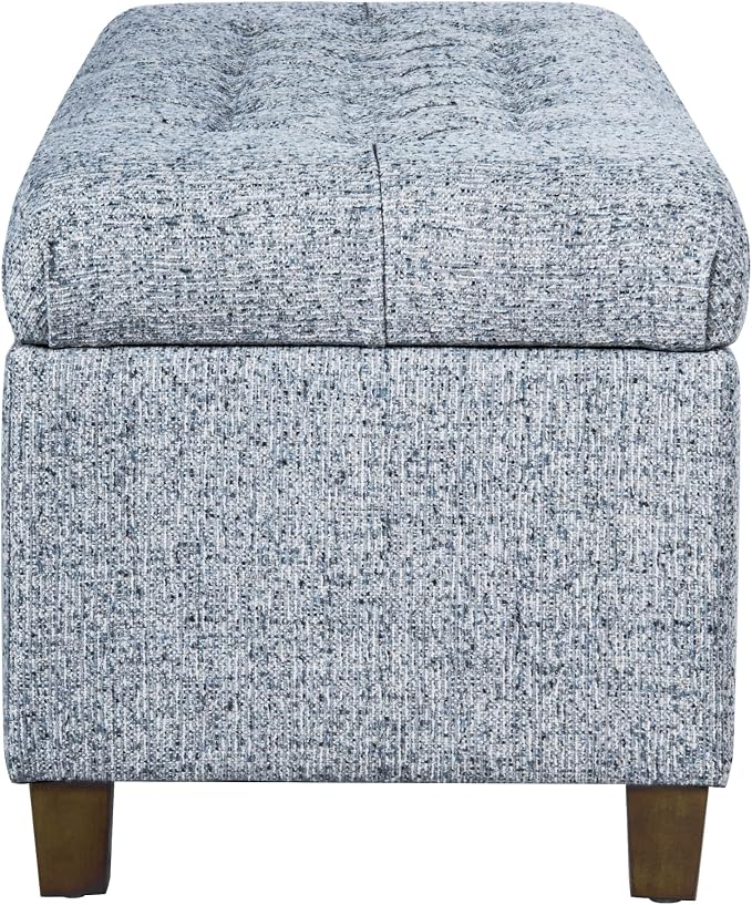 HomePop Ainsley 40" Storage Ottoman Bench - Blue Gray Woven Fabric