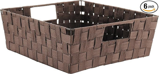 Whitmor Woven Strap Shelf Storage Tote Basket - Java 13 by 15 by 5"