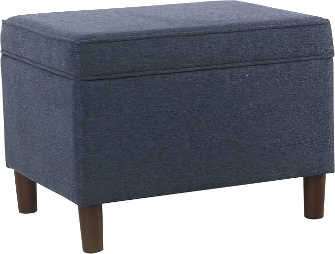 Spatial Order Home Decor | Dinah Collection Modern Storage Ottoman | Ottoman with Storage for Living Room & Bedroom (Navy)