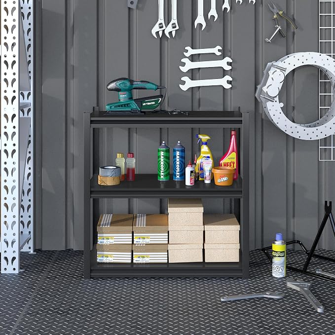 32" W Garage Shelving,900LBS Loads Adjustable Garage Storage Shelves, 3-Tier Metal Storage Racks and Shelving Units, Utility Rack Shelves (16" D x 32" W x 32" H)