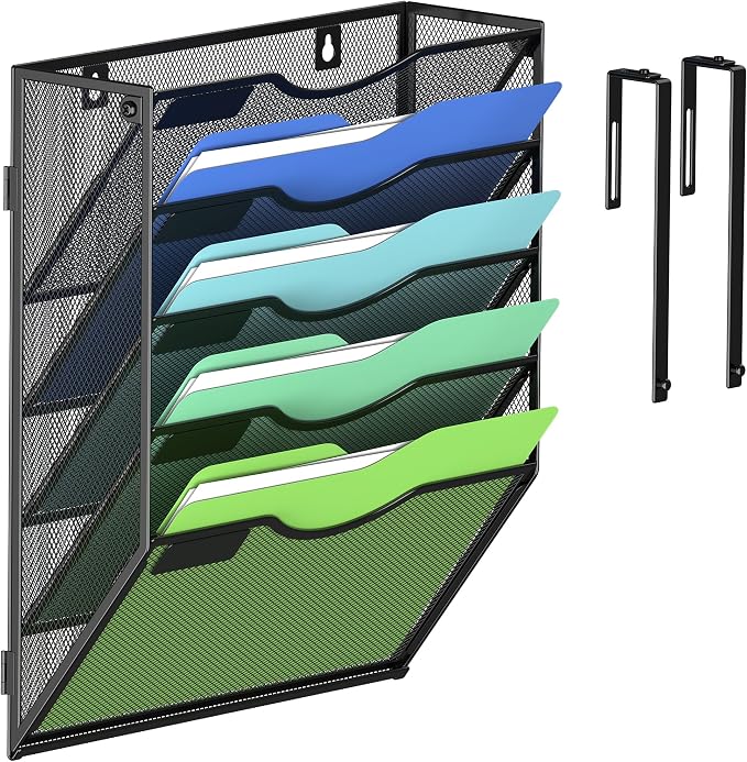 Kuntine.B Wall File Organizer Office Hanging Magazine Holder Wall File Organizer for Office Home