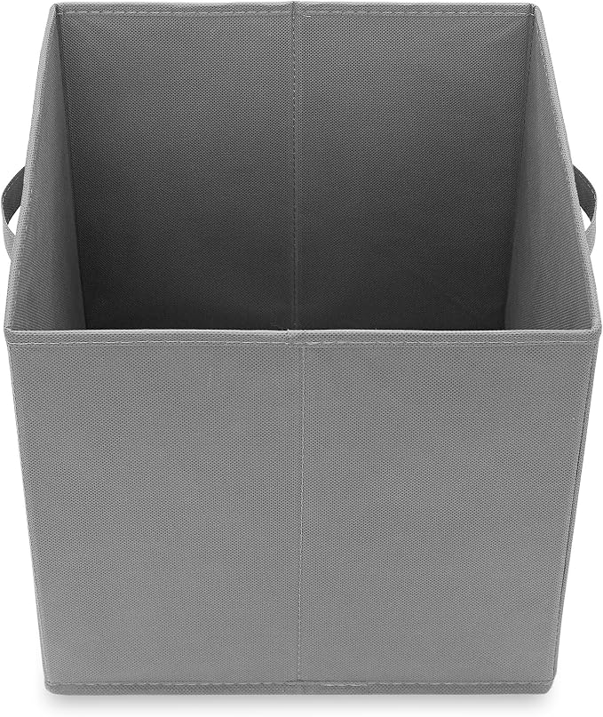 Casafield Set of 6 Collapsible Fabric Cube Storage Bins, Gray - 13" Foldable Cloth Baskets for Shelves, Cubby Organizers & More