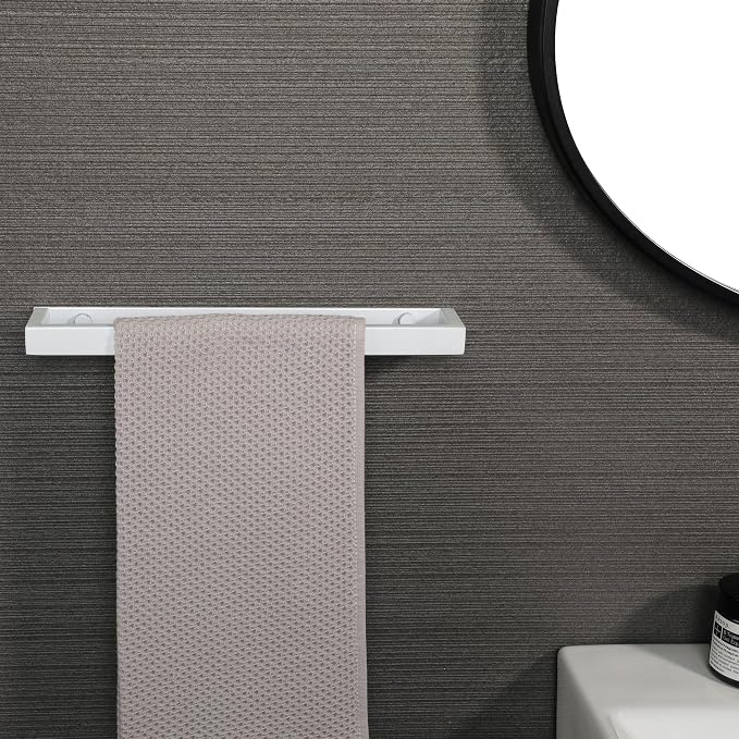 Alise Hand Towel Holder Towel Bar for Bathroom Wall Mounted 12 Inch,White | Towel Rack for Bathroom Lavatory,SUS304 Stainless Steel Towel Rail for Bath Kitchen,Self-adhesive or Drilling Mount