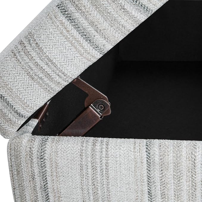 HomePop Malmo 36" Storage Bench - Gray Striped Pattern