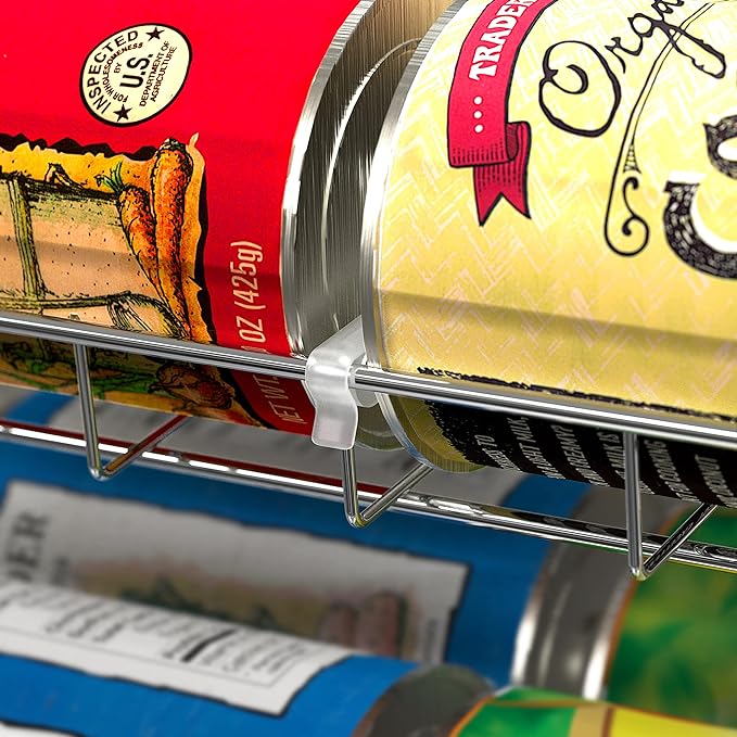 Deco Brothers Stackable Can Rack Organizer Holds Up to 36 Cans, Chrome | for Kitchen and Pantry
