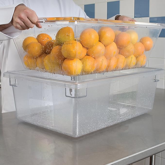 Rubbermaid Commercial Products Food Storage Box/Tote for Restaurant/Kitchen/Cafeteria, 12.5 Gallon, Clear