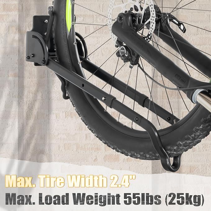 CyclingDeal Swivel Bike Wall Mount Rack - Vertical Adjustable Foldable Bicycle Parking Rack with Wheel Holder - for 20"-29" MTB 700C Road Bikes Home Garage Storage