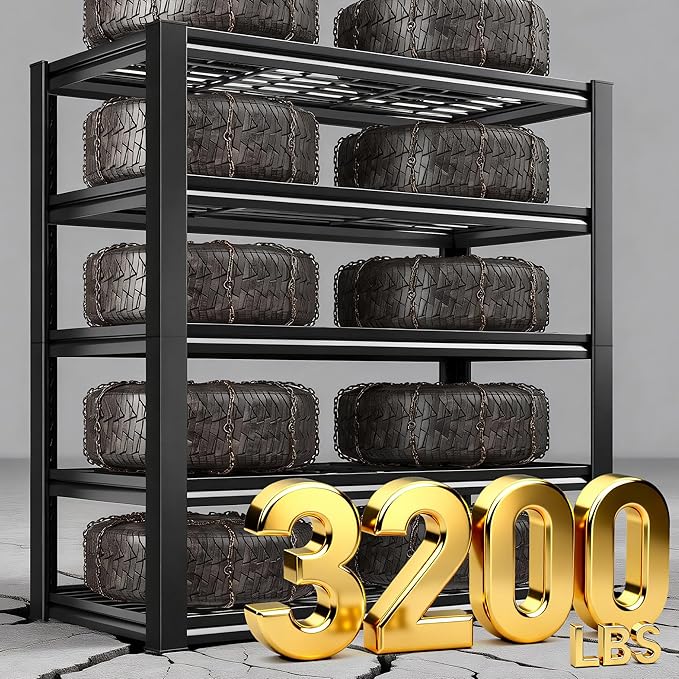 REIBII 3-Pack Garage Shelving 3200LBS Heavy Duty Storage Shelves for Office | Adjustable Industrial Shelf, 5-Tier Metal Structure, Large Storage Rack for Warehouse, School, Office, 36" W x 16" D x 72" H