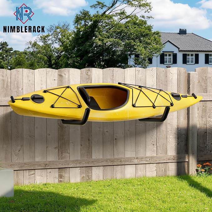 4 Pack Kayak Wall Mount Rack, 120 LBS Garage Hooks | Heavy Duty 120 LBS Capacity, 15-Inch Wide Utility Hangers,Thickened EVA Foam Padding,High-Strength Alloy Steel