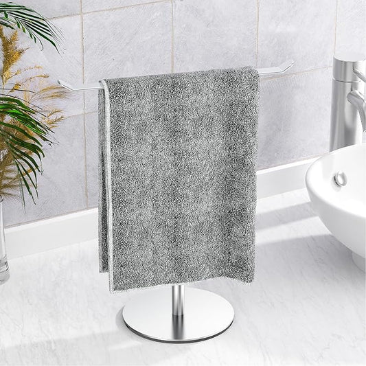 Towel Rack T-Shape Hand Towel Holder for Bathroom,Headband Holder Organizer and Bathroom Towel Racks,Kitchen Towel Rack Silver Hand Towel Holder