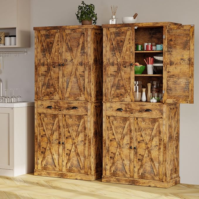 IRONCK Storage Cabinet with Drawers and Doors for Living Room and Entryway | Open Shelves, Adjustable shelves, Organized essentials