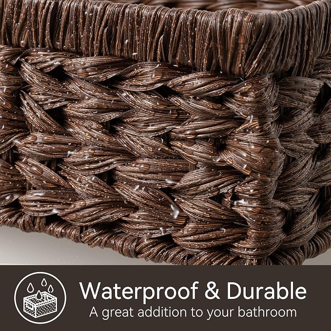 GRANNY SAYS Wicker Basket for Organizing, Wicker Storage Basket for Shelves, Woven Basket for Pantry Storage, Decorative Basket, Brown, 1-Pack