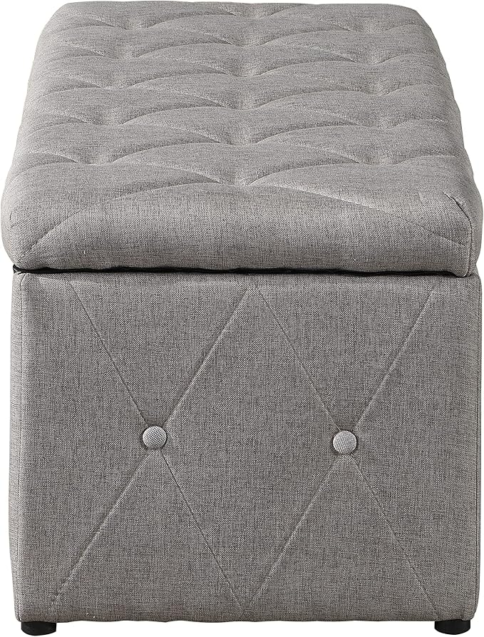 Ottoman Set of 3, 39'' Hinged Tufted Storage Ottoman Bench with Cushion, 2pcs Small Dorm Stools Couch Side Foot Rest