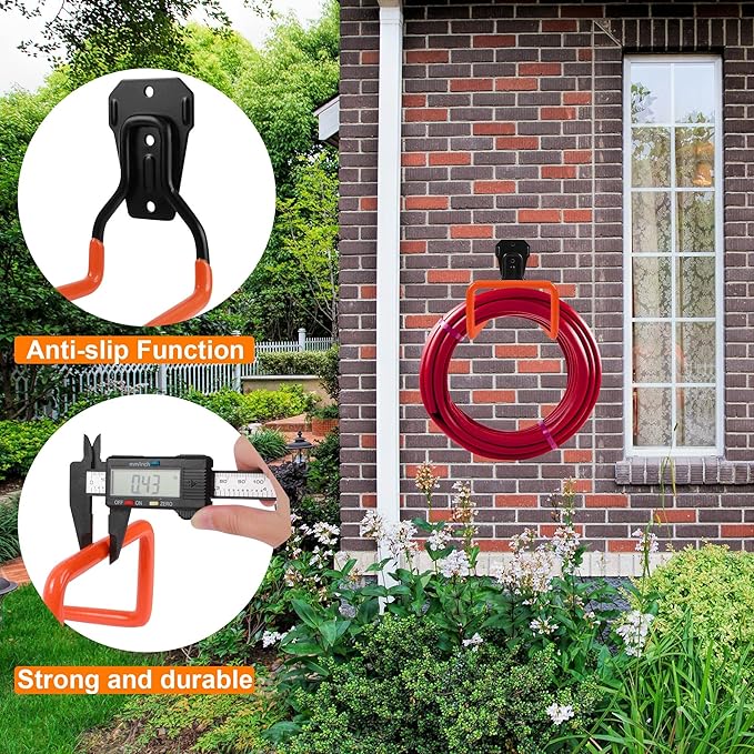2pcs Hose Organizer Metal Hose Hangers for Outside Heavy Duty Hose Hook | Wall Mount Hose Reels Garden Hose Holder for Ropes