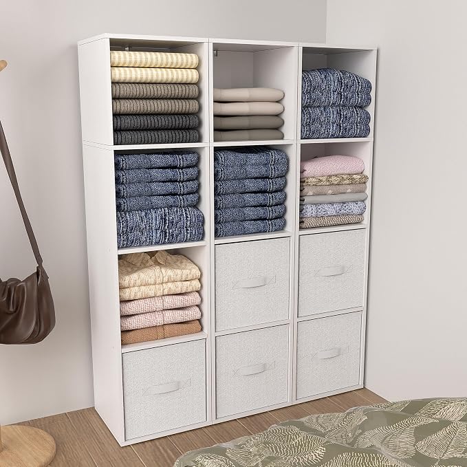 4 Cube Storage Organizer, Cube Shelf, Freestanding 4 Tier Open Shelf Bookcase for Home Office, Bedroom, Living Room, Study, White
