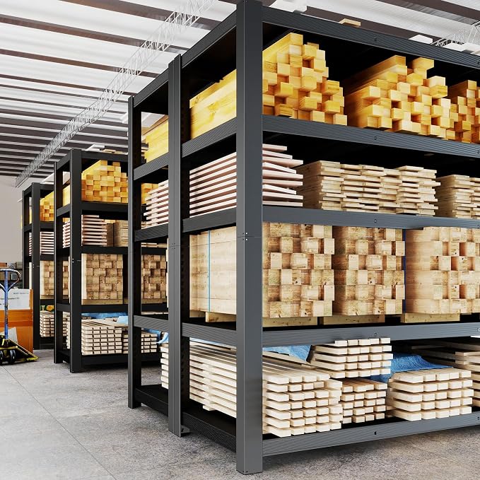84" H 5-Tier Heavy Duty Storage Shelves, 3000LBS Capacity Adjustable Metal Industrial Garage Shelving Units,Freestanding Storage Rack for Shop and Warehouse, 84" H x 55" W x 24" D