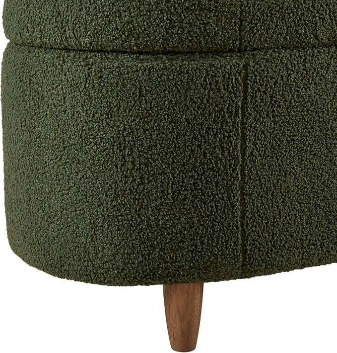 Bailey Boucle-Style Curved Storage Accent Bench