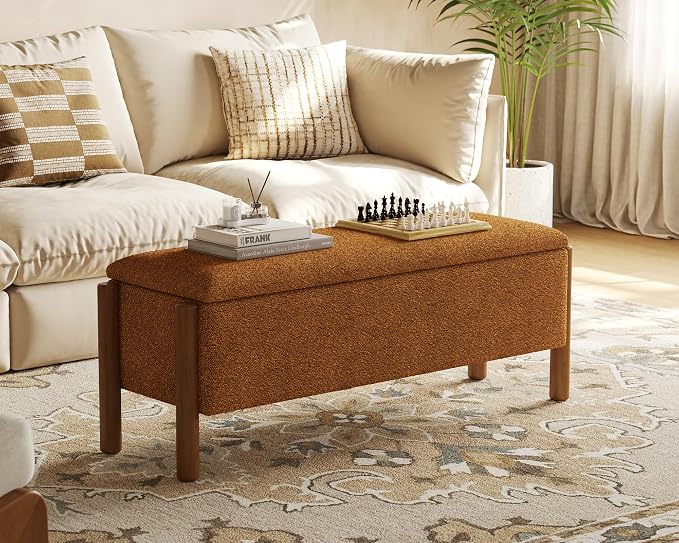 Storage Ottoman Bench, End of Bed Bench for Bedroom