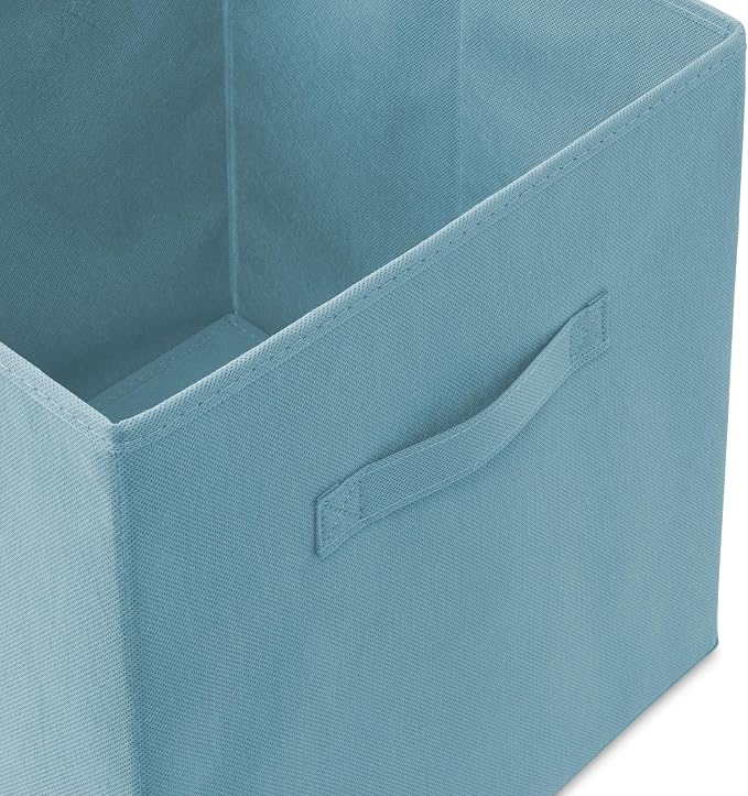 Casafield Set of 6 Collapsible Fabric Cube Storage Bins, Baby Blue - 13" Foldable Cloth Baskets for Shelves, Cubby Organizers & More