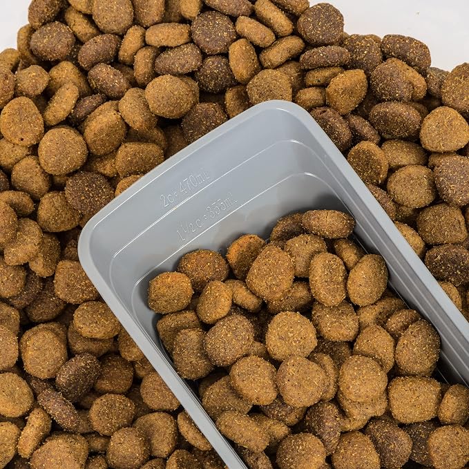 Amazon Basics 3-Piece Airtight Pet Food Storage Container Combo with Scoop, BPA Free, Removable Wheels, 33 QT + 12 QT