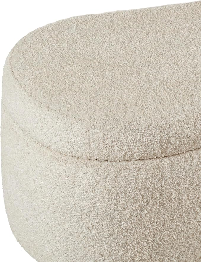 Bailey Boucle-Style Curved Storage Accent Bench