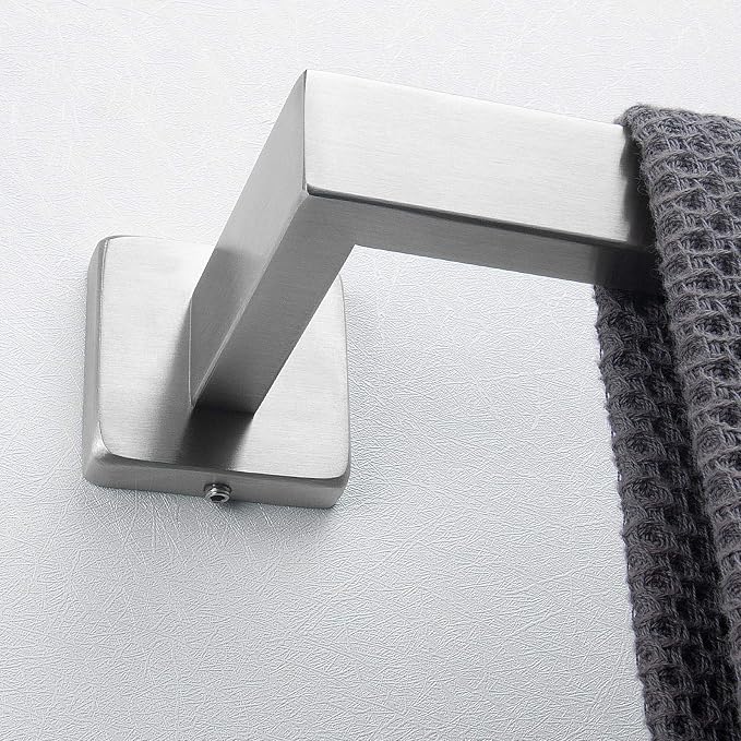 NearMoon Towel Bar, Bath Accessories Premium Thicken Stainless Steel Square Shower Towel Rack for Bathroom, Towel Holder Wall Mounted (1 Pack, Brushed Nickel, 27 Inch)