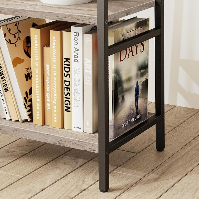 Coat Rack Freestanding with 3 Shelves and 7 Hooks | Coat Stand, Hall Tree Free Standing, Clothes Rack Stand Organizer, Industrial Style, Greige and Black