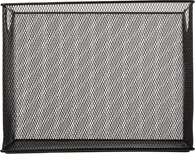U Brands Desktop Hanging File Organizer, Metal, Black, Letter Size