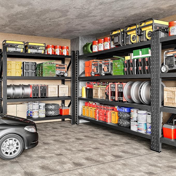 2000LBS Heavy Duty Garage Shelving Units,40" Wide & Deep Storage Shelves,Metal Garage Shelves,Large Storage Rack,Steel Shelf,Industrial Shelving for Shop,Warehouse,Basement,40" W x 20" D x 60" H