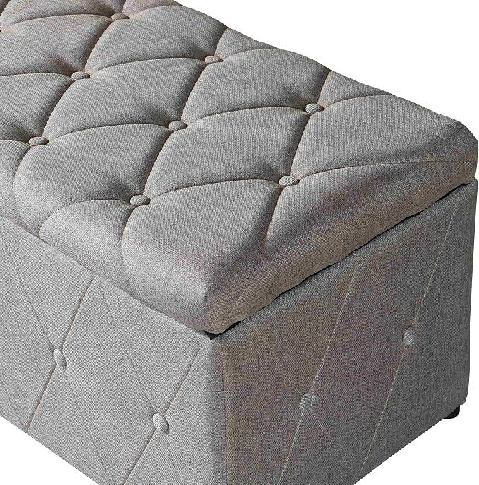 Ottoman Set of 3, 39'' Hinged Tufted Storage Ottoman Bench with Cushion, 2pcs Small Dorm Stools Couch Side Foot Rest