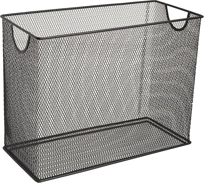 U Brands Desktop Hanging File Organizer, Metal, Black, Letter Size