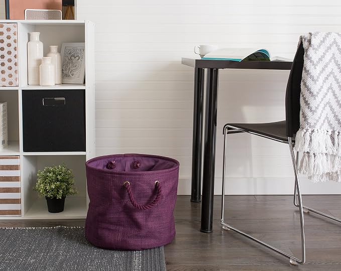 DII Collapsible Variegated Polyester Storage Bin, Medium, Eggplant